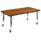 Flash Furniture Rectangle 28 W, 47.5 L, 25 H, Chrome, Laminate, Particleboard, Steel, Wood Grain XU-A3048-CON-OAK-T-P-CAS-GG - alternate 10
